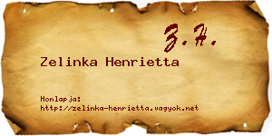 Zelinka Henrietta névjegykártya